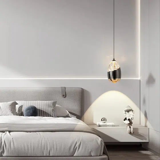 H17CM Aluminum Acrylic Pendant Light in Aluminum and Acrylic, detail view