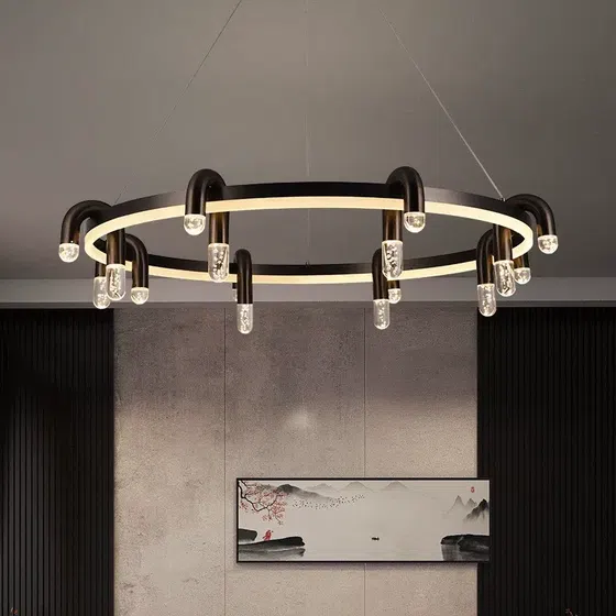 Aluminum Iron LED Pendant Lamp in Aluminum and Iron, product photograph
