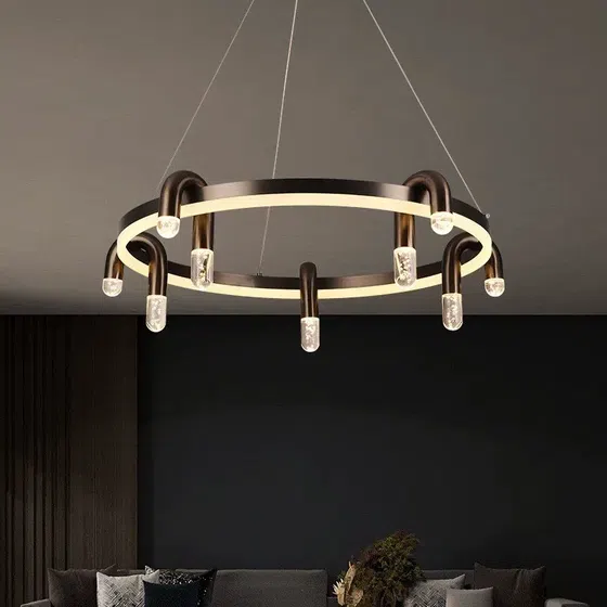 Aluminum Iron LED Pendant Lamp in Aluminum and Iron, detail view