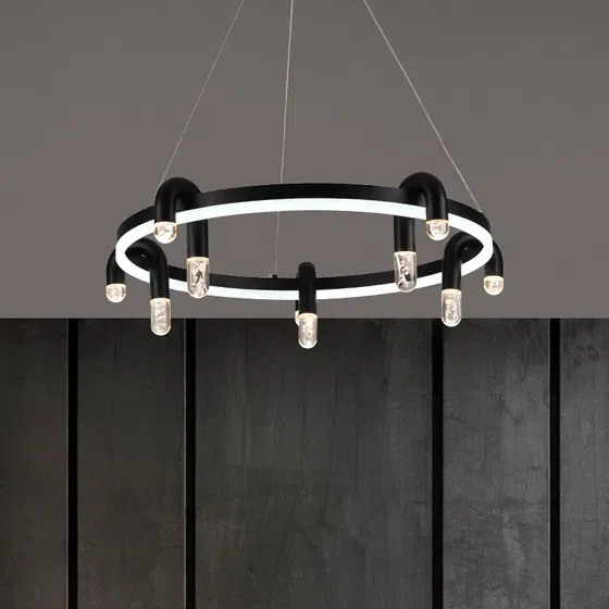Aluminum Iron LED Pendant Lamp in Aluminum and Iron, scale view