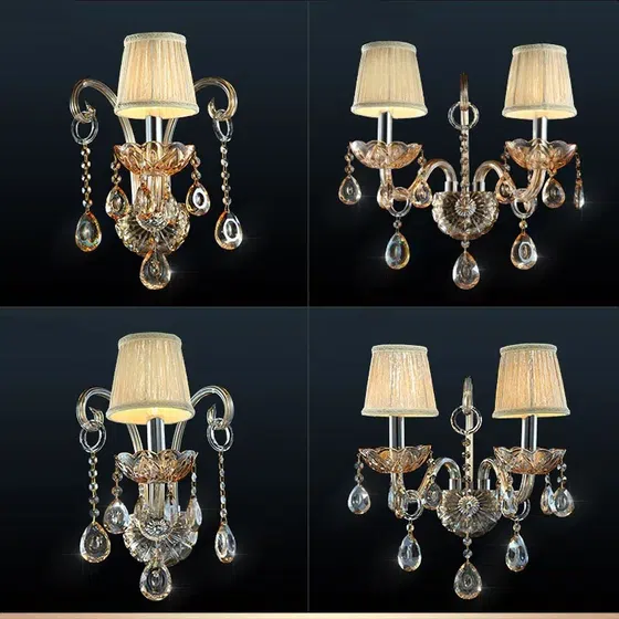 Amber Glass Tube Wall Lamp in Stainless Steel and Hardware and Glass/Crystal, scale view