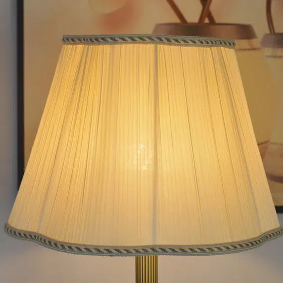 H52CM Antique Copper Fabric Table Light in Copper and Fabric, scale view