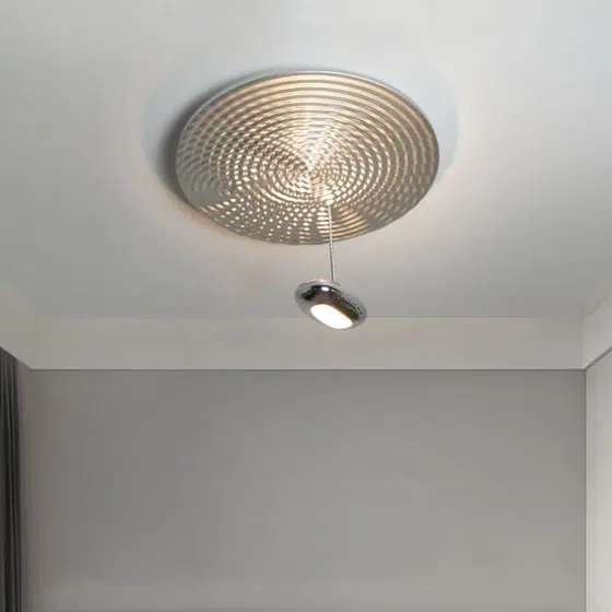 Art Gold Chrome Metal Pendant Light in Acrylic and PVC and Metal, scale view