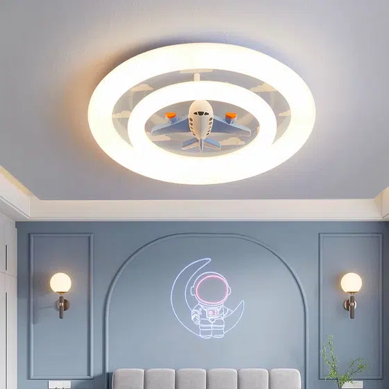 Astronaut Airplane LED Ceiling Light in Iron and Resin and Plastic and Acrylic, installed view