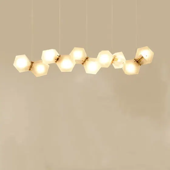 Ball Glass Long Pendant Lamp in Glass and Hardware, detail view