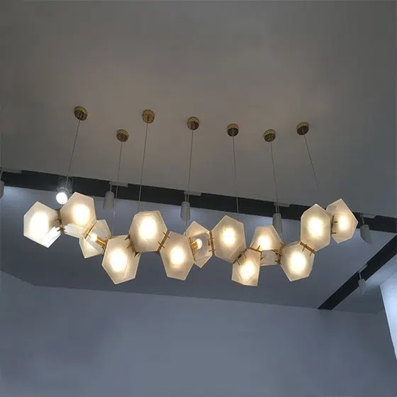 Ball Glass Long Pendant Lamp in Glass and Hardware, scale view