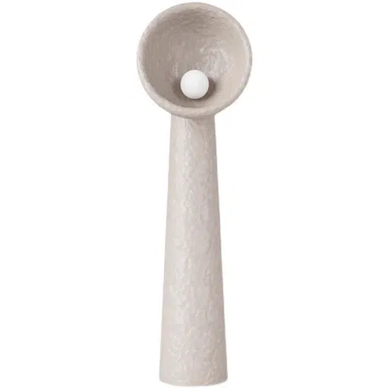 Beige Wabi-Sabi Large LED Floor Lamp in Fiberglass, scale view