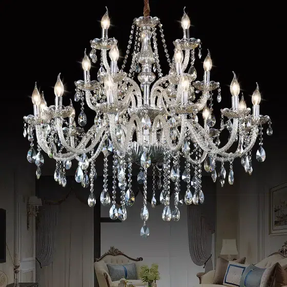 Big Crystal Fabric Brown Chandelier in Iron and Crystal and Glass and Fabric, detail view