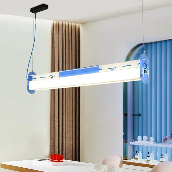 H19cm Black Blue Pink Acrylic LED Pendant Light in Acrylic, scale view
