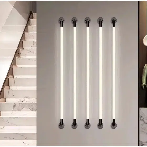Black Copper LED Linear Wall Light in Iron and Aluminum and Acrylic, product photograph