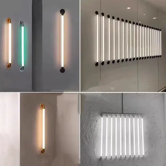 Black Copper LED Linear Wall Light in Iron and Aluminum and Acrylic, detail view