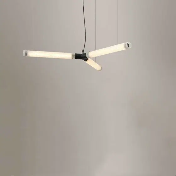 Black White Iron Acrylic Pendant Light in Acrylic and Iron Plating, detail view