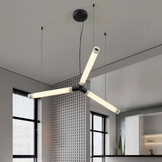 Black White Iron Acrylic Pendant Light in Acrylic and Iron Plating, scale view