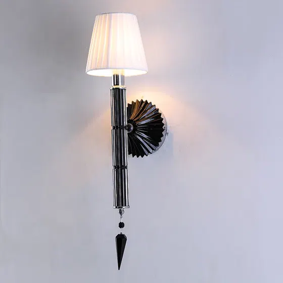 Clear Gold Black Red Champagne Crystal Wall Lamp in Iron and Glass and Crystal, product photograph