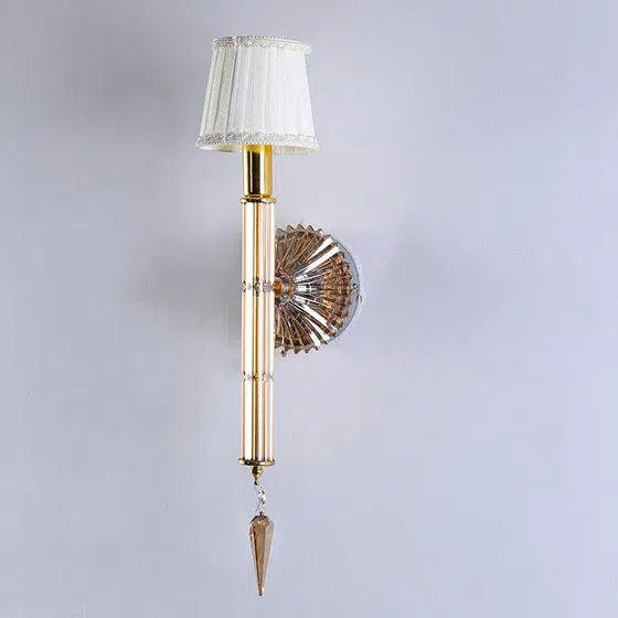 Clear Gold Black Red Champagne Crystal Wall Lamp in Iron and Glass and Crystal, scale view