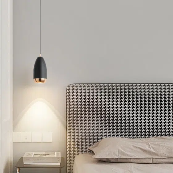 D6CM White Black Blue Red Gray Acrylic Pendant Light in Aluminum and Acrylic, detail view