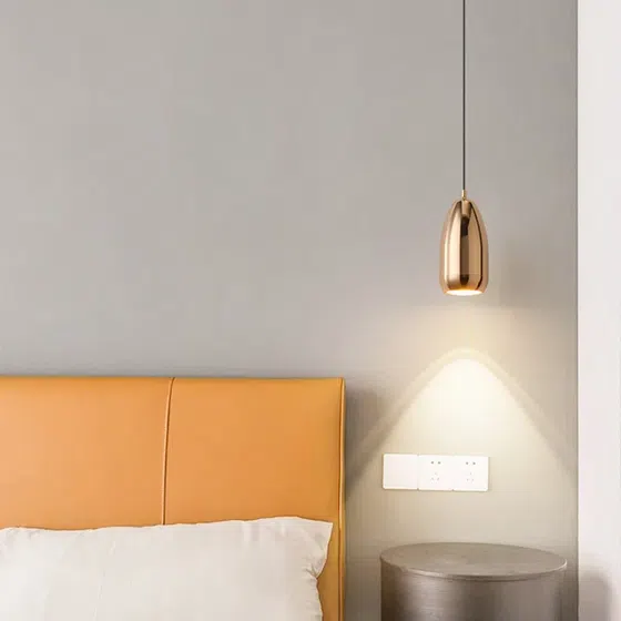 D6CM White Black Blue Red Gray Acrylic Pendant Light in Aluminum and Acrylic, installed view