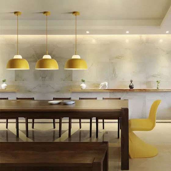 Bowl Shape Single Head LED Pendant Light in Metal, scale view