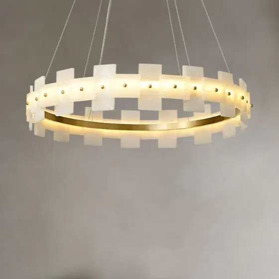 D60/80cm Bronze Copper Alabaster Pendant Light in Copper and Alabaster, scale view