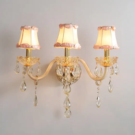 Champagne Glass Crystal Wall Lamp in Glass and Iron and Crystal, scale view