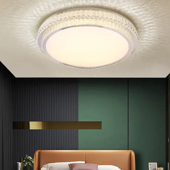Chrome Crystal Acrylic Ceiling Lamp in Stainless Steel and Crystal and Acrylic, scale view