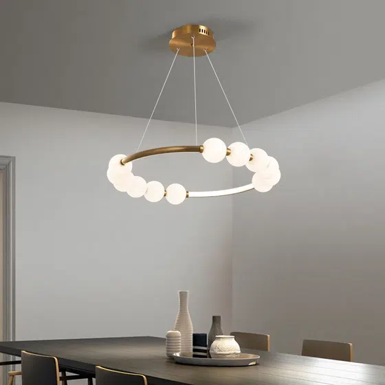 Circle Ring Acrylic LED Pendant Lamp in Aluminum and Acrylic, scale view