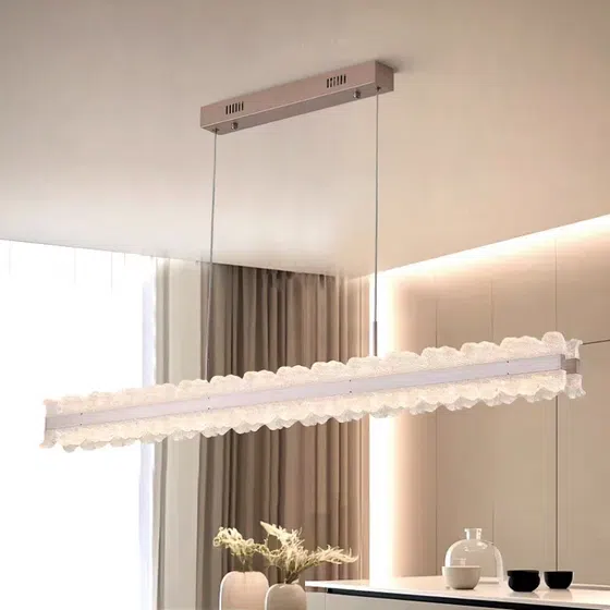 Circle Ceiling Acrylic Pendant Light in Aluminum and Acrylic, scale view