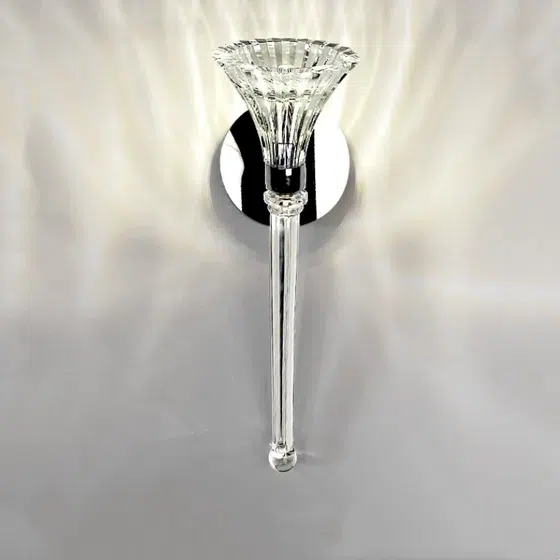 Clear Glass Crystal Wall Light in Stainless Steel and Hardware and Glass/Crystal, scale view