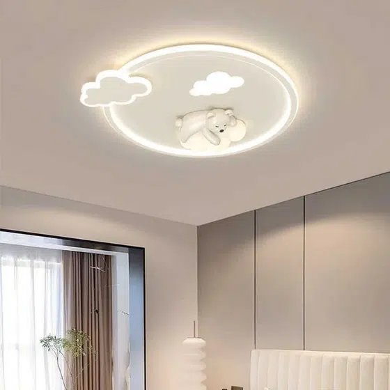 Cloud Children’s Room Acrylic LED Ceiling Light in Iron and Resin and Plastic and Acrylic, product photograph