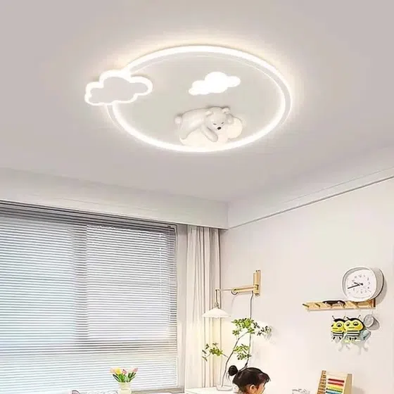 Cloud Children’s Room Acrylic LED Ceiling Light in Iron and Resin and Plastic and Acrylic, detail view