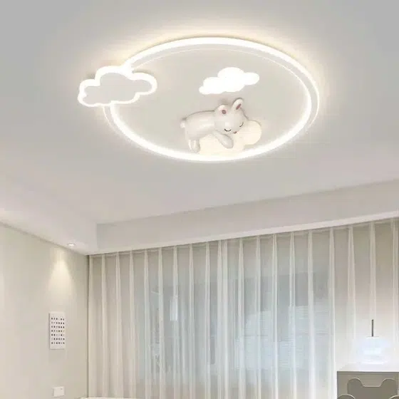 Cloud Children’s Room Acrylic LED Ceiling Light in Iron and Resin and Plastic and Acrylic, scale view