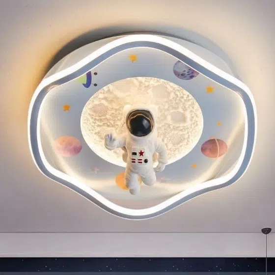 Universe Dream Clouds Airplane Rabbit Ceiling Light in Iron and Resin and Acrylic, product photograph