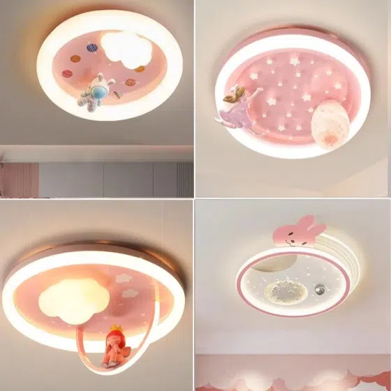 Cloud Princess Pink LED Ceiling Lamp in Iron and Resin and Plastic and Acrylic and Glass, detail view