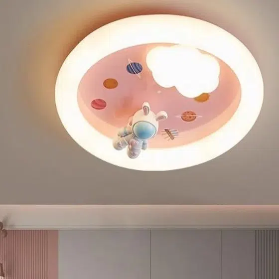 Cloud Princess Pink LED Ceiling Lamp in Iron and Resin and Plastic and Acrylic and Glass, installed view