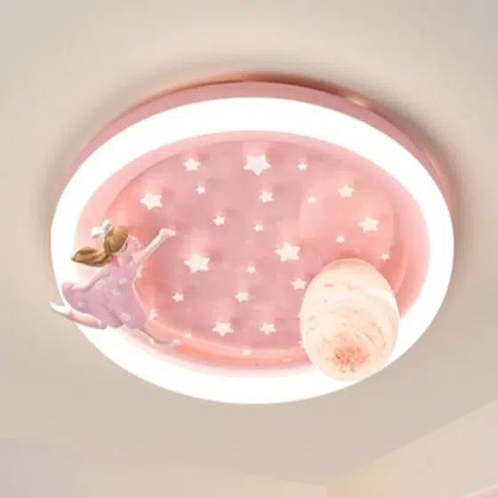 Cloud Princess Pink LED Ceiling Lamp in Iron and Resin and Plastic and Acrylic and Glass, scale view