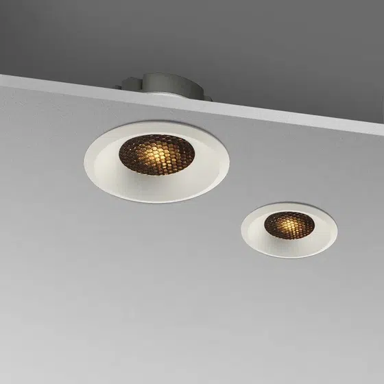 COB Recessed Honeycomb Aluminum LED Spotlight in Aluminum and Plastic, installed view