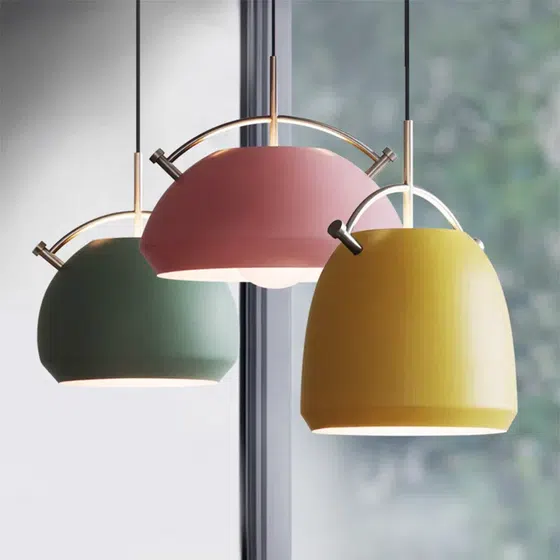 Colorful Aluminum Iron Pendant Light in Aluminum Cover and Iron Bracket, product photograph
