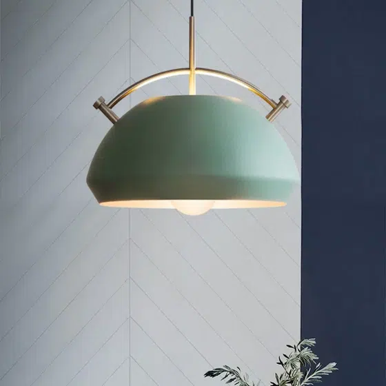 Colorful Aluminum Iron Pendant Light in Aluminum Cover and Iron Bracket, scale view