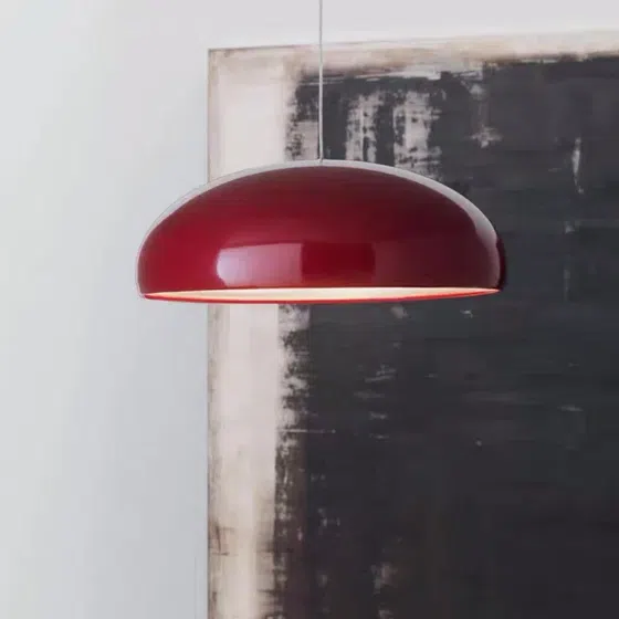 Simple Colorful Semicircle Pendant Light in Metal, scale view