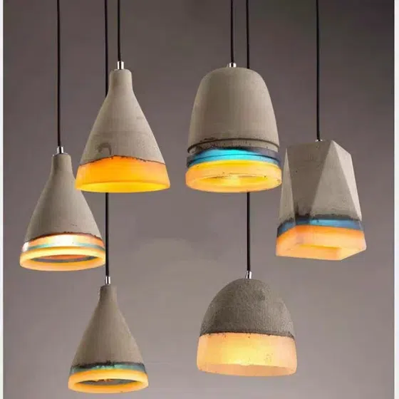 Concrete Resin Cement Pendant Lamp in Cement and Resin, product photograph