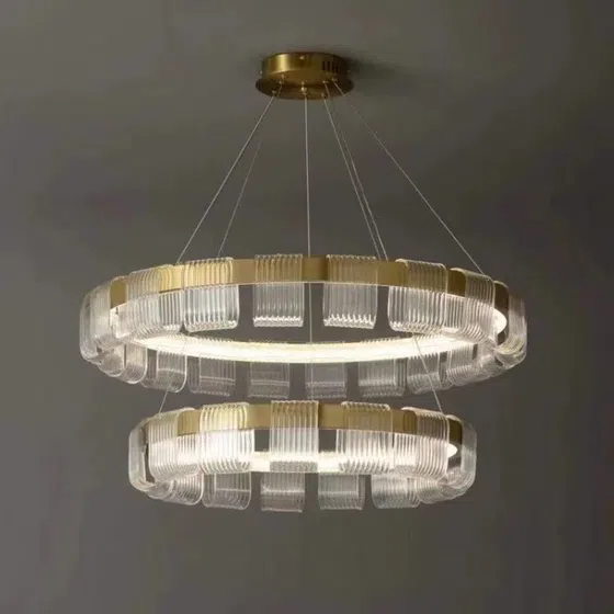 D100CM Copper Aluminum Ring Pendant Light in Aluminum, scale view
