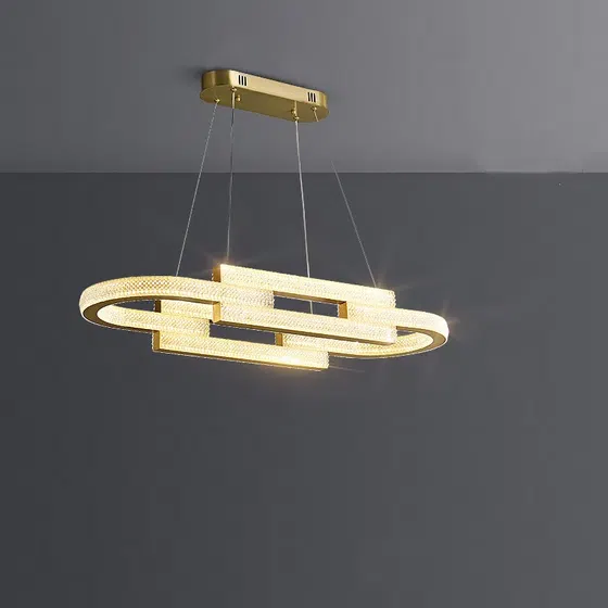 H12CM Copper Double-Sided Pendant Light in Aluminum, installed view