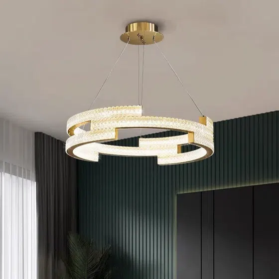 H12CM Copper Double-Sided Pendant Light in Aluminum, scale view