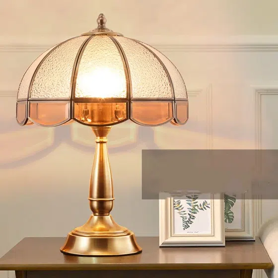 H48cm Copper Glass E27/E26 Table Light in Copper and Glass, detail view