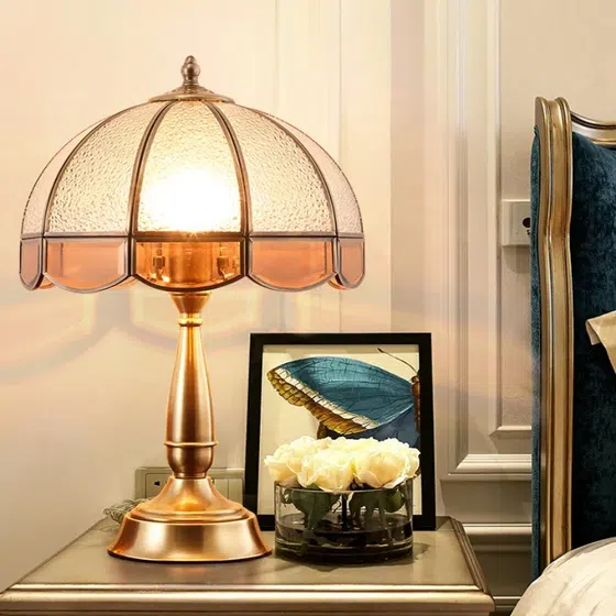 H48cm Copper Glass E27/E26 Table Light in Copper and Glass, scale view