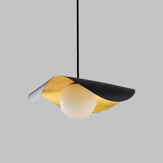 D40/60CM Copper Iron LED Pendant Light in Iron/Copper and Imitation Marble/Marble, detail view