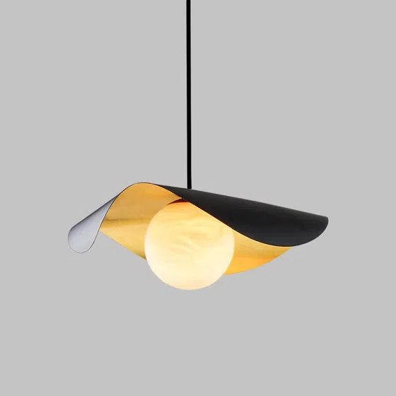D40/60CM Copper Iron LED Pendant Light in Iron/Copper and Imitation Marble/Marble, scale view