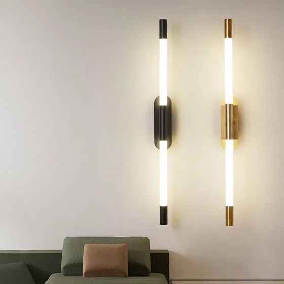 Copper LED Background Wall Light in Iron and Copper, product photograph