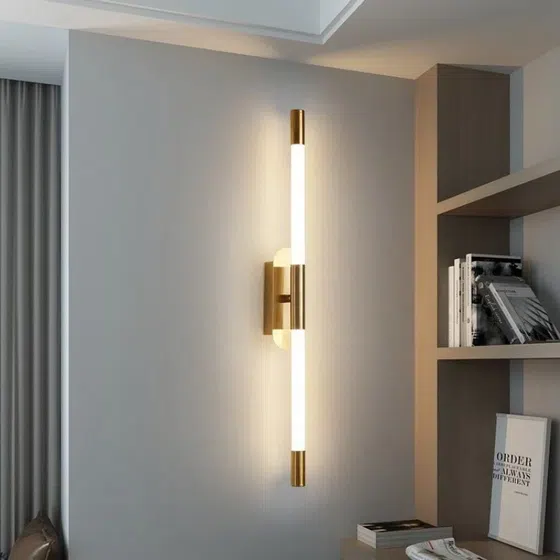 Copper LED Background Wall Light in Iron and Copper, detail view