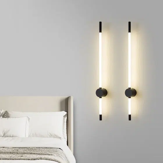 Copper LED Background Wall Light in Iron and Copper, scale view